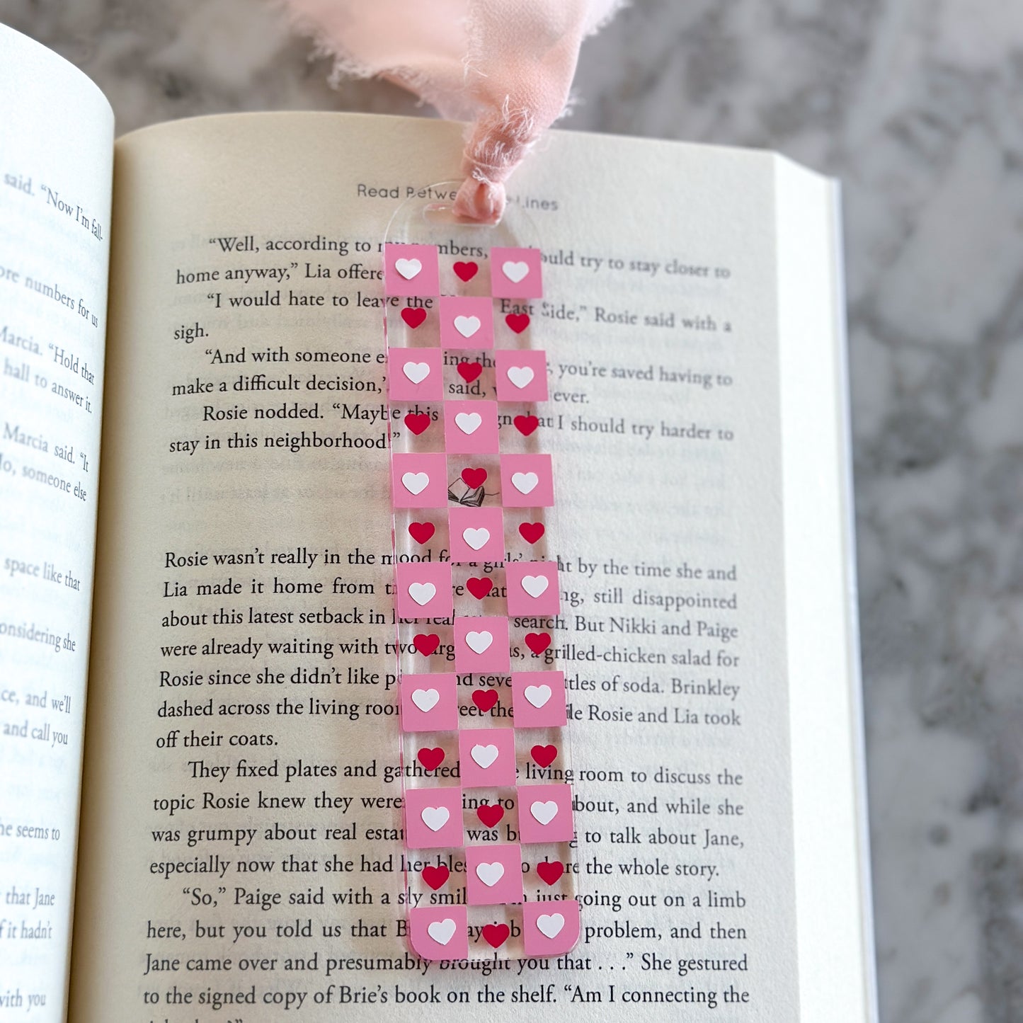 Checkered Hearts Bookmark