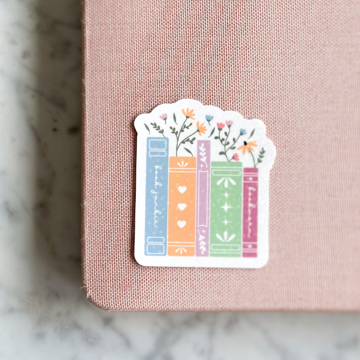 Floral Books Sticker