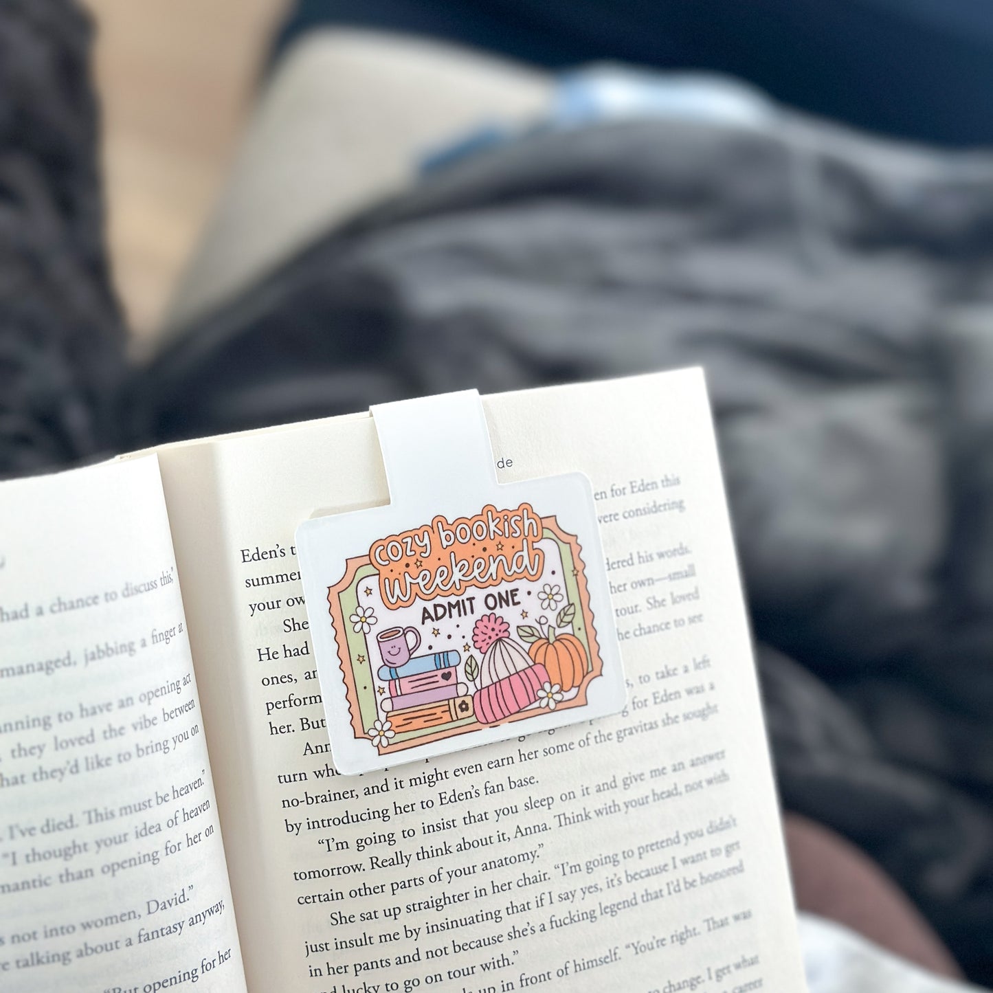 Cozy Bookish Weekend Magnetic Bookmark