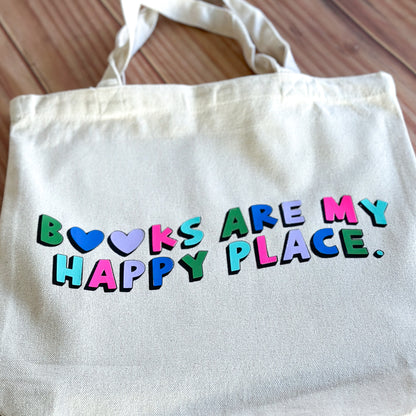 Books Are My Happy Place Tote Bag