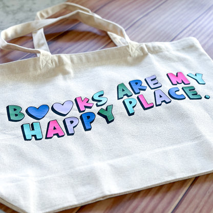 Books Are My Happy Place Tote Bag