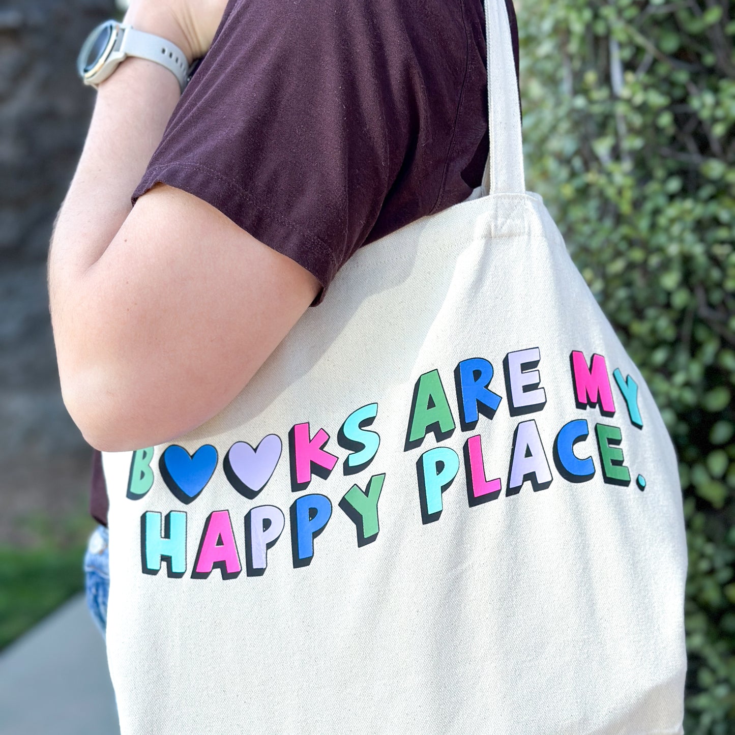 Books Are My Happy Place Tote Bag