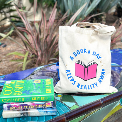 A Book A Day Keeps Reality Away Tote Bag